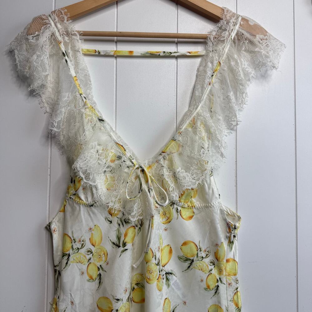 For Love & Lemons dress mini dress lace slip satin open back - Picture 4 of 7